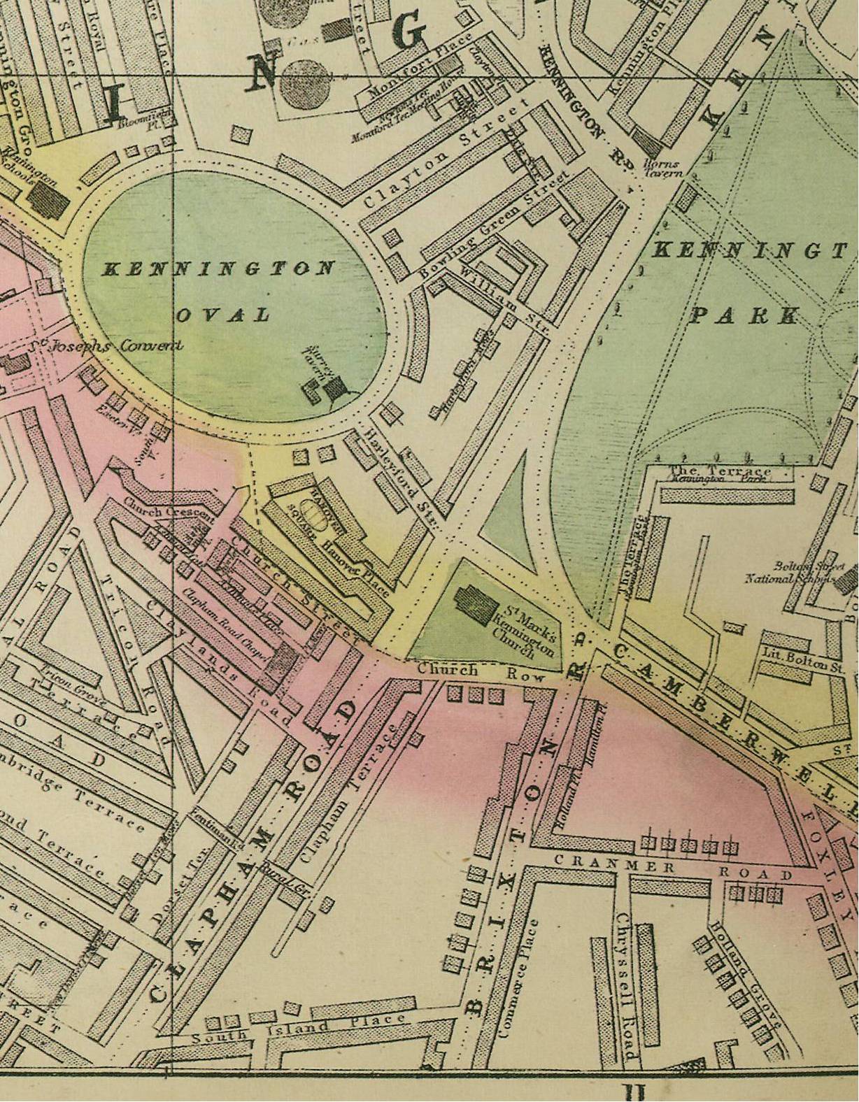 Vauxhall Oval Kennington Old Maps